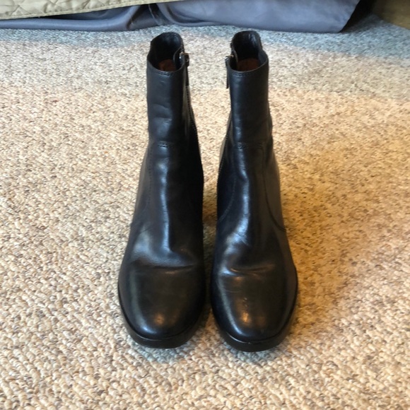 Frye black leather platform ankle chunky heel boot - Picture 3 of 8